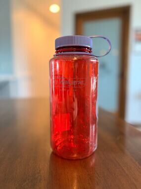 Nalgene Water Bottle 32oz Sports Athletic Wide Mouth Purple/Orange